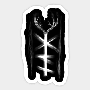 north, deer horns Sticker